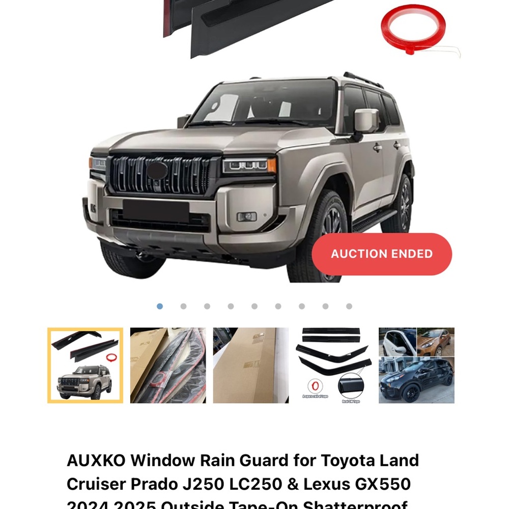 AUXKO Window Rain Guard for Toyota Land Cruiser Prado J250 LC250 & Lexus GX550.
